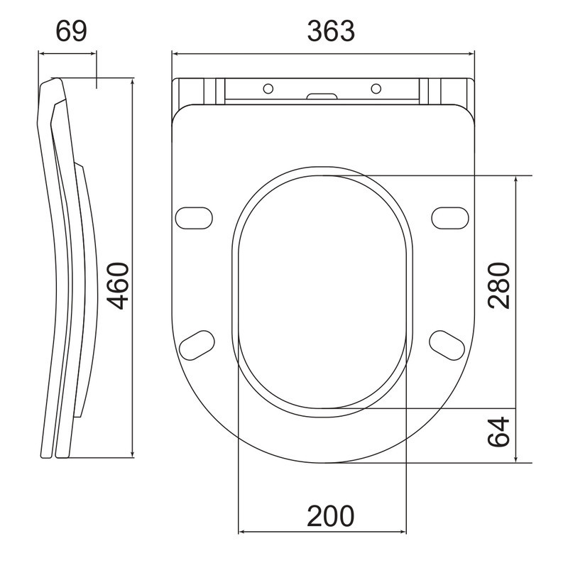 Унитаз подвесной эргономичный Koer TT-0102-T3 520x360x360mm система смыва TORNADO 3.0 (KR5616) Киев - изображение 4