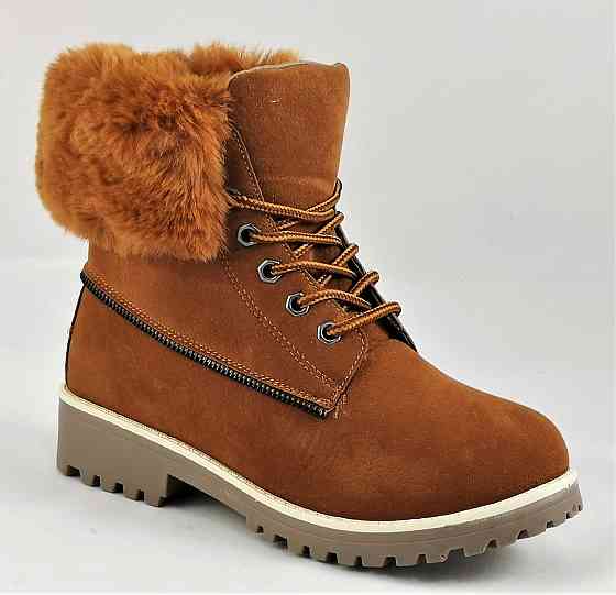 .Зимні напівчоботи Жіночі Коричневі з Хухом Черевики Руді (розміри: 36) - 44-4 Дніпро