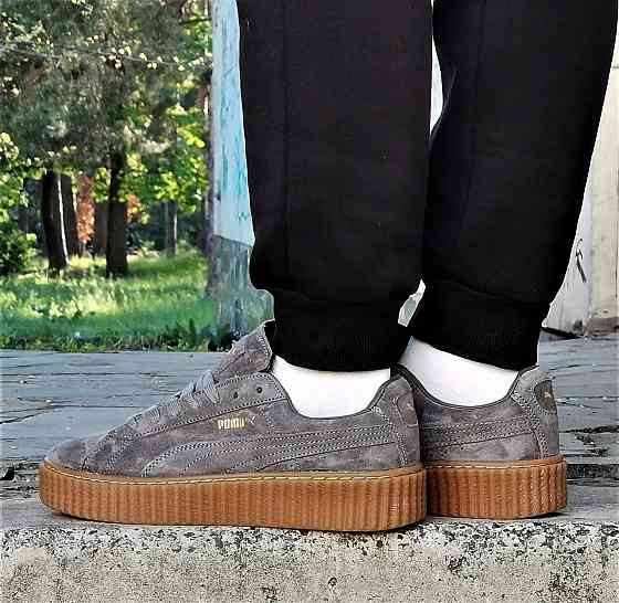 Чоловічі Кросівки Puma Сліпони Сірі Мокасини Пума Замшеві (розміри: 41,42,43,44) Дніпро