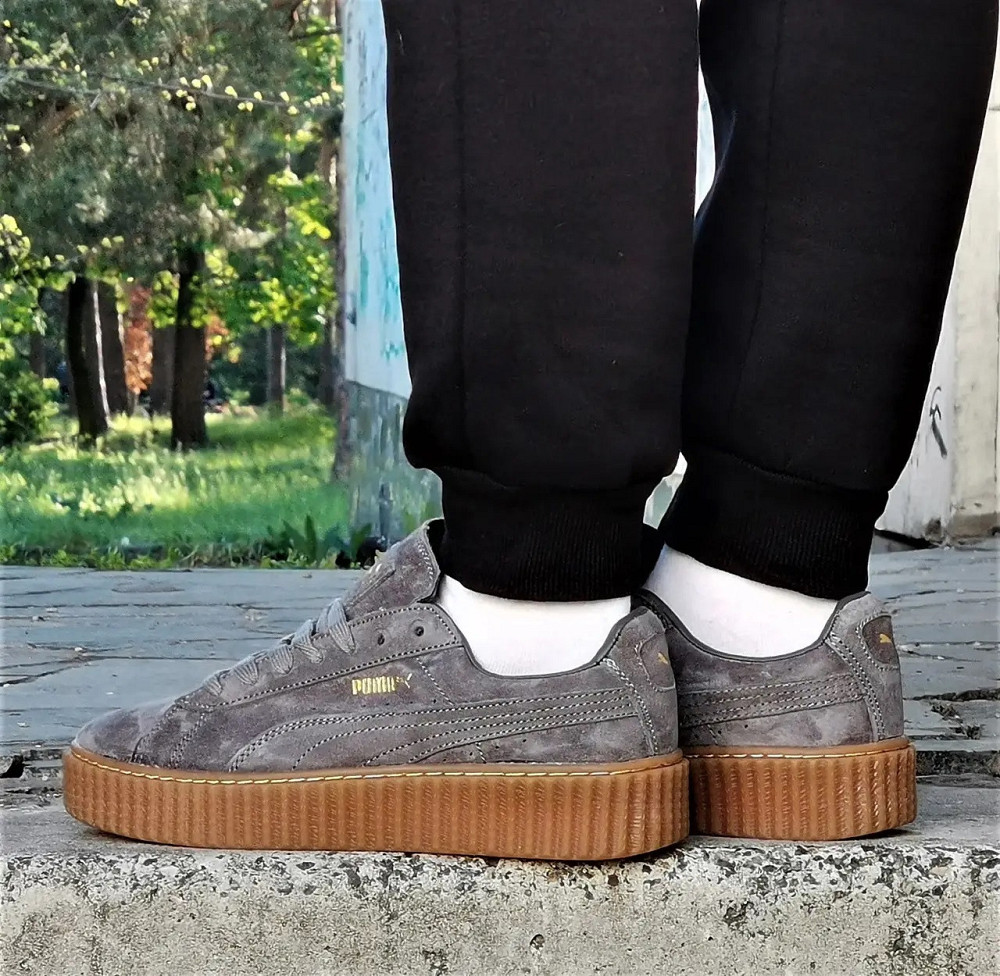 Мужские Кроссовки Puma Слипоны Серые Мокасины Пума Замшевые (размеры: 41,42,43,44) Днепр - изображение 6