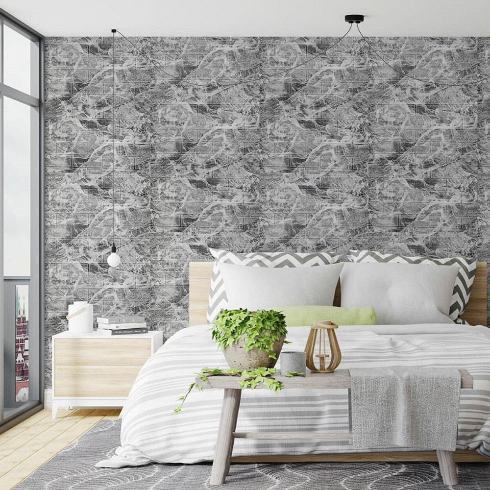 R061-2 Панель стеновая в рулоне 3D 700мм*3,08м*2мм мрамор чёрный (D) SW-00002536 Днепр - изображение 6