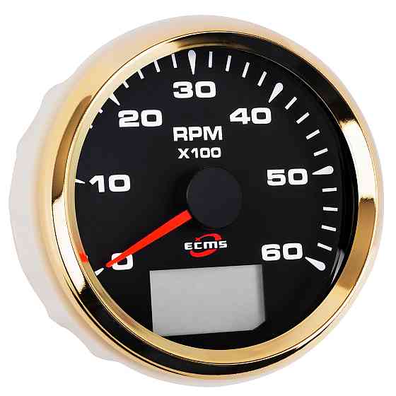Тахометр ECMS HMH3-BG-6KL диаметр 85мм, рамка золото, дисплей черный Черкассы