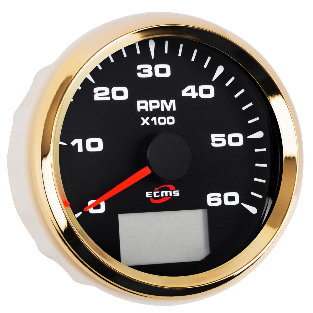 Тахометр ECMS HMH3-BG-6KL диаметр 85мм, рамка золото, дисплей черный Черкассы - изображение 1