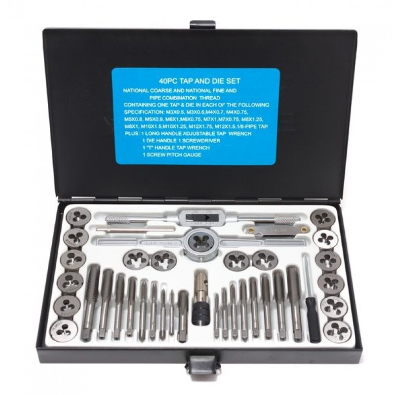 Набор метрических метчиков и плашек (М3-М12, 40 предметов) SCHEPPACH SCH-M040-1 Одесса - изображение 1