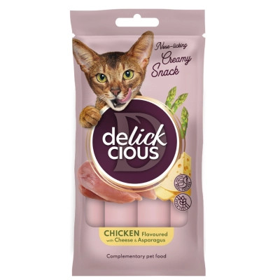 Ласощі для котів Delickcious курка з додаванням сиру та спаржі 4х15 г (4820269145184) Вінниця - фото 1