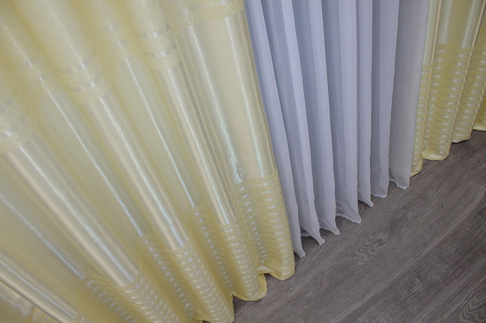 Комплект готових штор VR-Textil Софт № 1381ш Молочний 150х270 см 2 шт (33-0254) Київ - фото 7