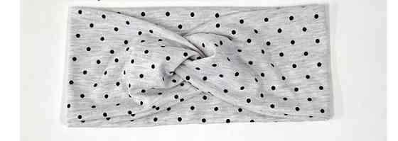 Пов'язка для дівчинки світло-сіра в горох Київ