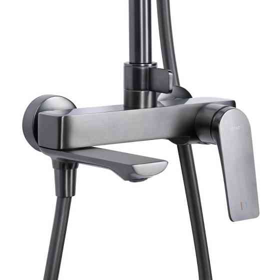 Душевая система из латуни Qtap Vlasta New на три потребителя (с изливом) QTVLA111GMB45651 Gunmetal Black Харьков