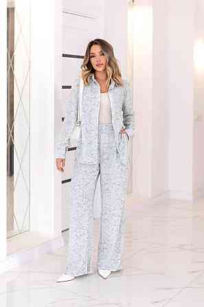 Жіночий легкий прогулянковий костюм: сорочка та штани американський креп Блакитний, 42/44 Одеса