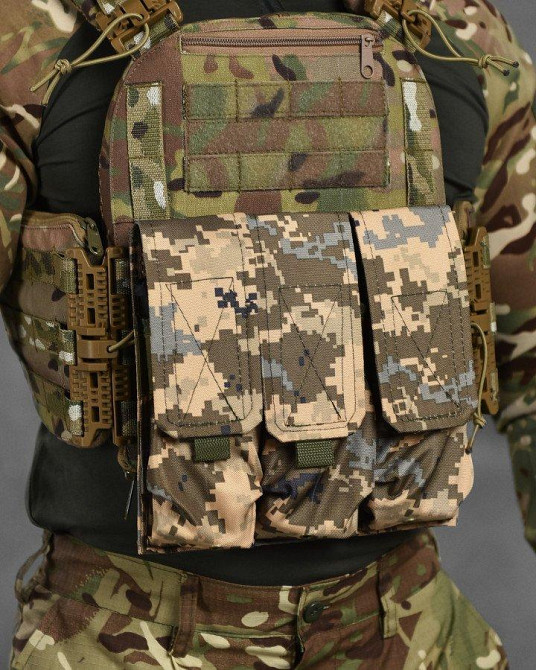 Підсумок UMA на три магазини АК по одній у кишені кордура 1000 den піксель ВТ6778 Одеса - фото 1