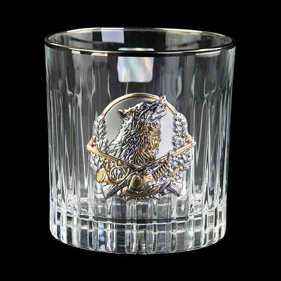 Набір для віскі «Полювання» Boss Crystal, графин та 6 келихів, платина, срібло, золото, кришталь Рівне