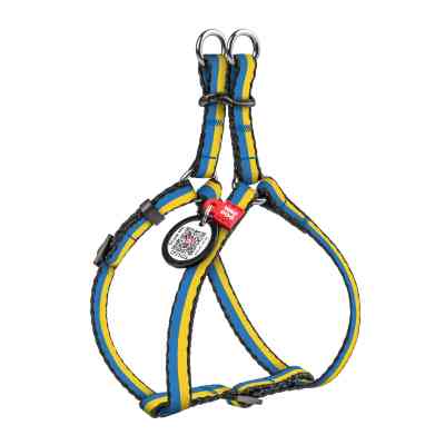 Шлея для собак WAUDOG Nylon з QR паспортом анатомічна "Colors of freedom" XS (319-4020) Вінниця