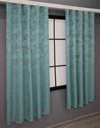 Комплект штор коротких VR-Textil Жаккард Sultan YL № 1292ш Бирюзовый 130х170 см 2 шт (35-0074) Киев
