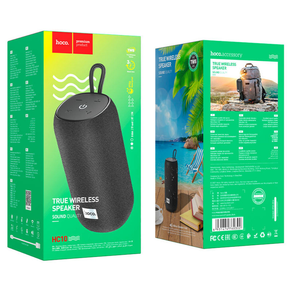 Портативна колонка HOCO HC10 Sonar sports BT speaker Black (6931474760302) Київ - фото 3