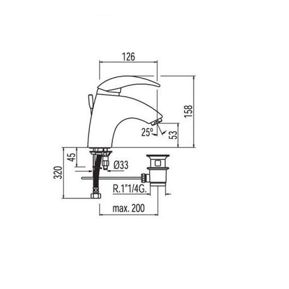 Смеситель для умивальника TRES STYL 148103 зі шлангами та донним клапаном Київ - фото 2