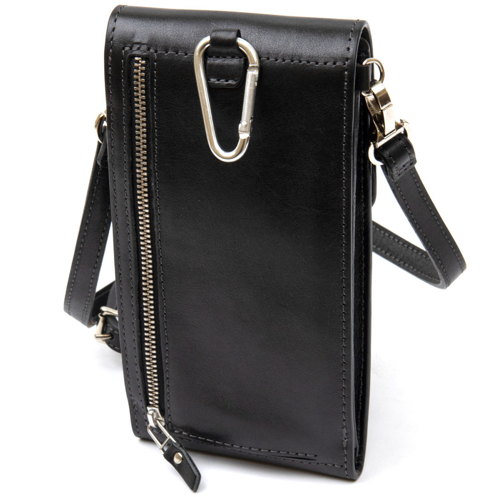 Мужская кожаная сумка-кошелек GRANDE PELLE 11440 Черный Киев - изображение 2