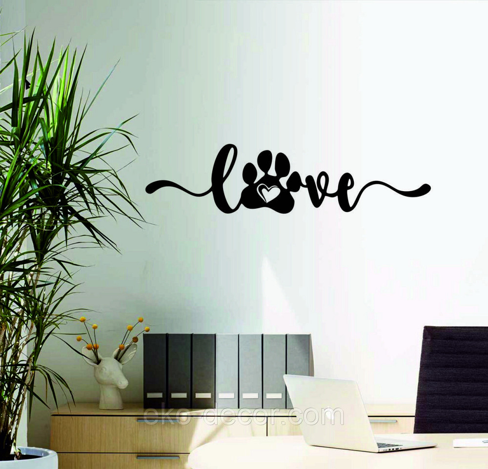 Декоративне настінне 3D Панно «LOVE» Декор на стіну з об'ємом 90*22 см, Чорний Київ - фото 7