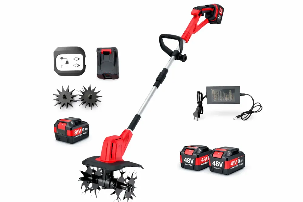 Акумуляторний культиватор 48V ручний для городу, теплиць та клумб, 2 АКБ Красный Коломия - фото 1