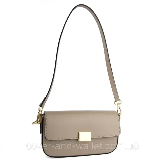 Маленька жіноча сумка в сіро-коричневому кольорі з гладкої шкіри Virginia Conti Київ