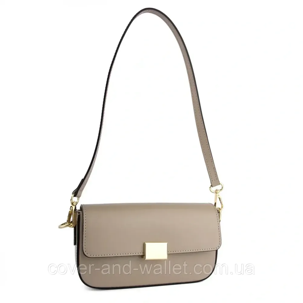 Маленька жіноча сумка в сіро-коричневому кольорі з гладкої шкіри Virginia Conti Київ - фото 1