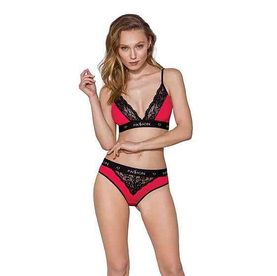 Трусики з широкою гумкою і мереживом Passion PS001 PANTIES L, red-black Sex Aura Київ