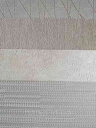 Шпалери вінілові на флізелін Sirpi Alta gamma Sempre 3 рогожка тонка структурна смужка бежева з сріблом Київ