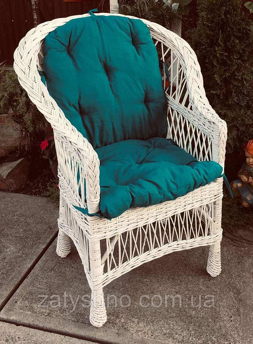 Крісло з лози біле | Київ - фото 3