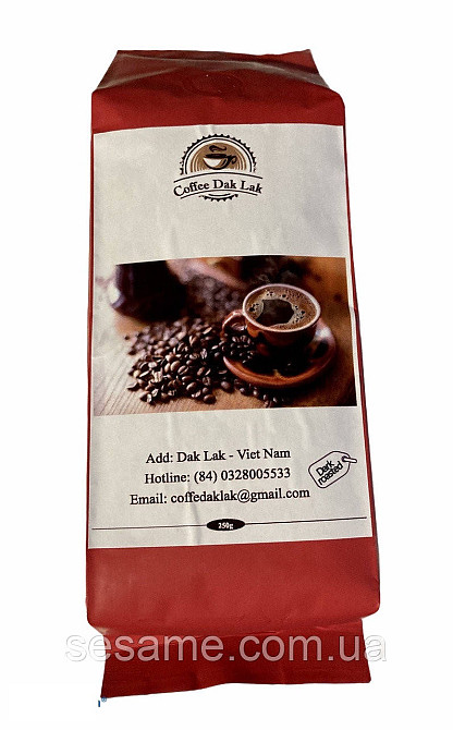 В'єтнамська натуральна Кава в зернах Dak Lak (зерновий) 250 грам (В'єтнам) Харків - фото 1