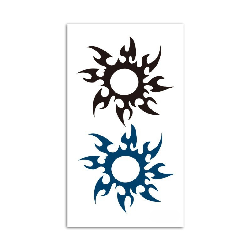 Переводная временная татуировка Солнечные символы 10 на 6 см черно-синий Киев - изображение 2