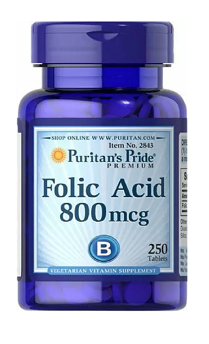 Фолиевая кислота Puritan's Pride Folic Acid 800 mcg 250tabl Луцк - изображение 1
