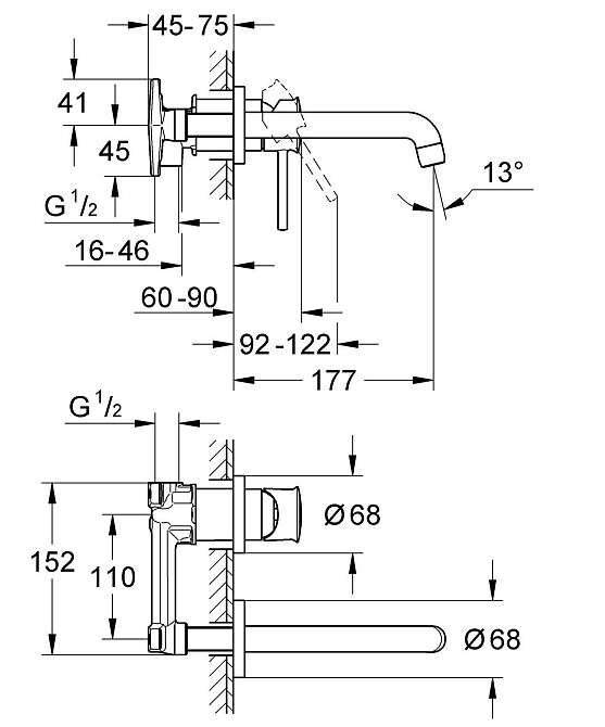 Змішувач для раковини прихованого монтажу Grohe BauClassic (2029200C) ( 13256 ) Харьков - изображение 2