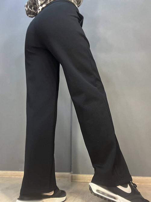 Брюки женские A-N 2746 талия на резинке шнурок шов впереди ровные от бедра черные, черный, L Киев - изображение 4