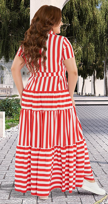 Лёгкое платье в полоску с оборками (46) Киев - изображение 3