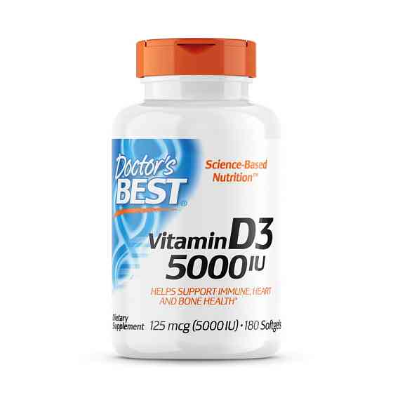 Вітамін D3 Doctor's Best Vitamin D3 5000 IU 180 Softgels Луцьк