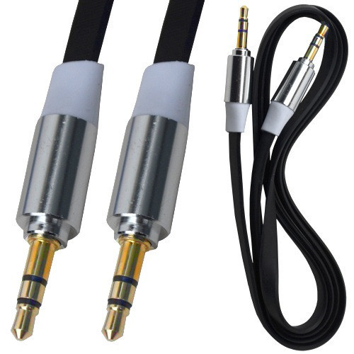 Шнур аудіо - відео штекер 3,5 стерео - штекер 3,5 стерео, метал, діам.-1,8х7мм, 1м, чорний Полтава - фото 1