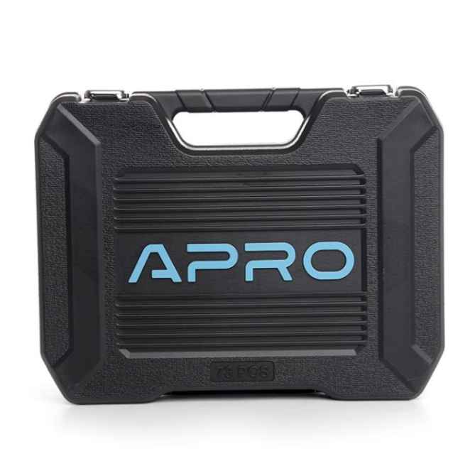 Набір насадок 90T 1/4"; 1/2" CrV 73 шт APRO Житомир - фото 5