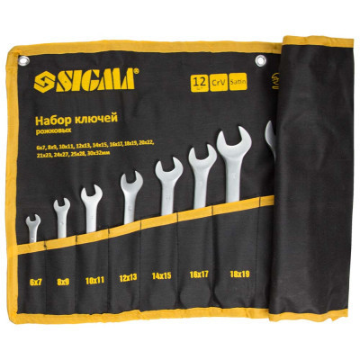 Ключ Sigma набір ріжкових 12шт 6-32мм CrV satine, тк чохол (6010341) Вінниця - фото 3