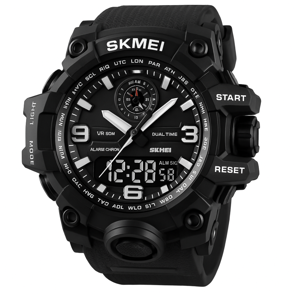 Якісний чоловічий тактичний годинник SKMEI 1586BK BLACK, Оригінальний чоловічий годинник OL-40 Львів - фото 17