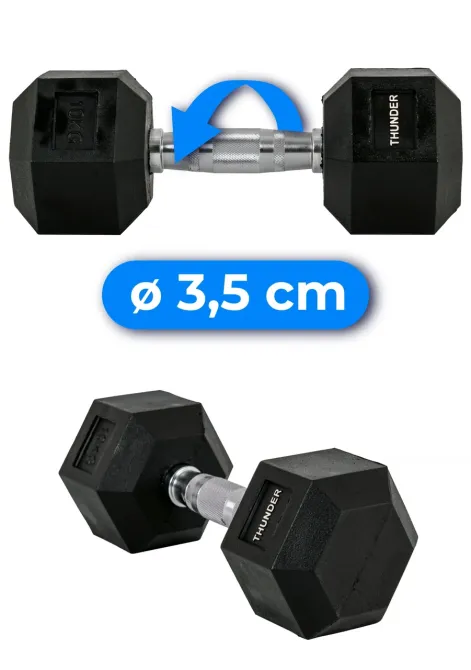 Гантель шестигранна 10 кг THUNDER Киев - изображение 7