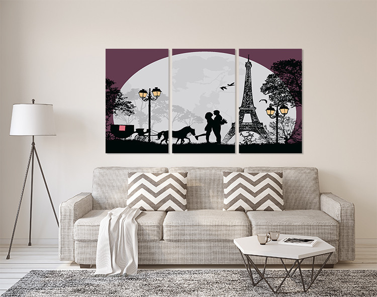 Модульная картина в гостиную / спальню  Закохані  в  Парижі    ART-290_3A Киев - изображение 2