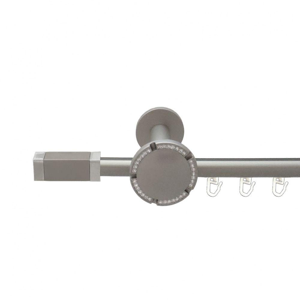 Карниз Orvit Квадро V2 металевий однорядний розета реверс фламо профільна труба  Сатин 19 мм 160 см Львов - изображение 1