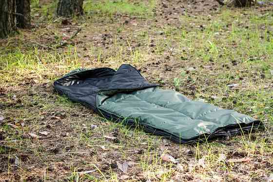 Зимовий водонепронекний спальний мішок хакі 220*100 на флісі з капюшоном для військовослужбовців   WAR Львів