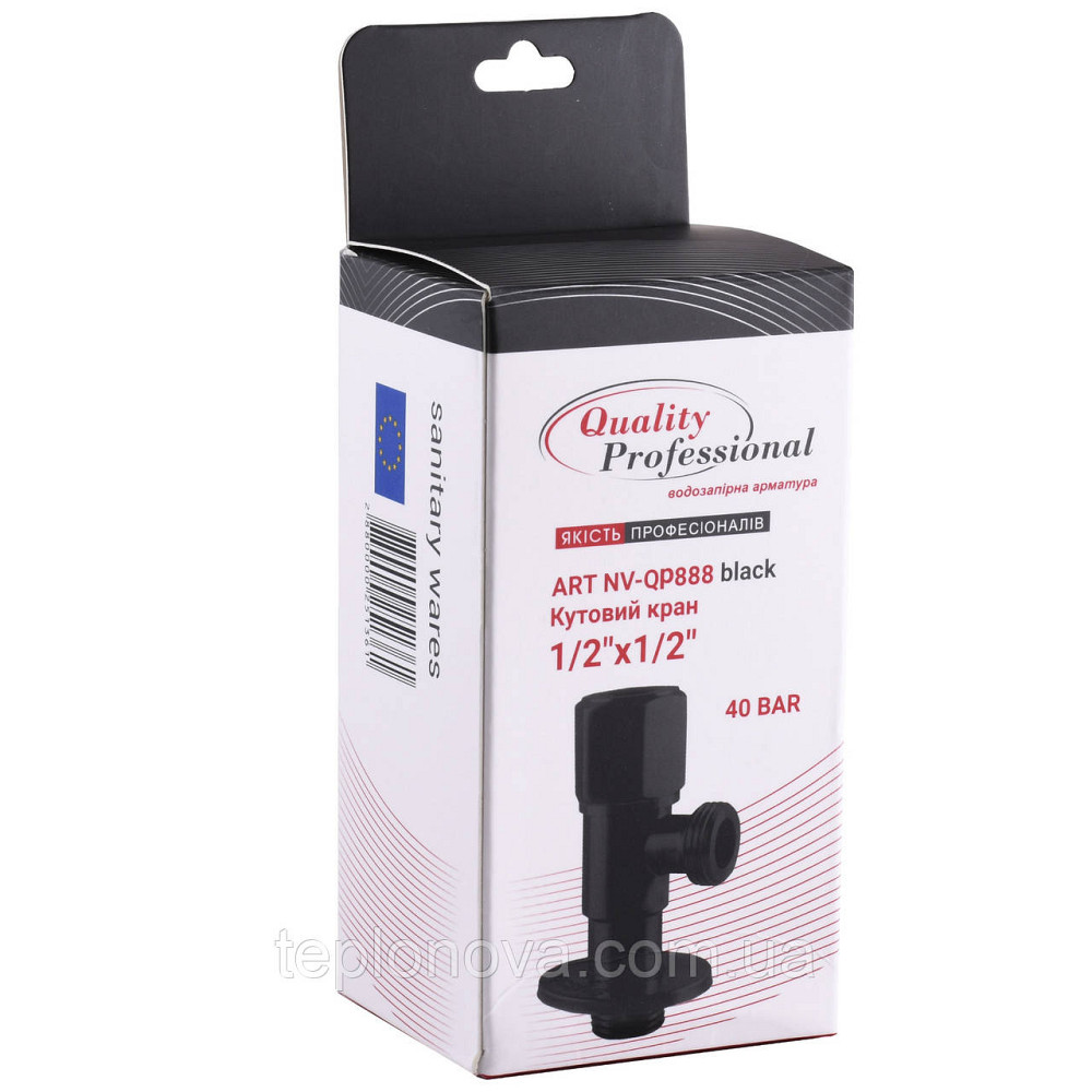 Кран кульовий угловой Professional 1/2″X1/2″ NV-QP888 BLACK Черновцы - изображение 2