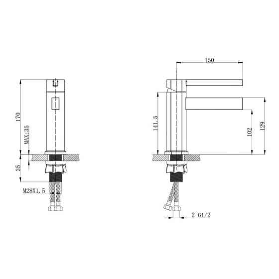 Смеситель для умывальника Mixxus Bond 001 Nut MI7150 Харьков
