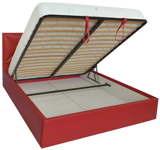 Ліжко Двоспальне Leeds Comfort 180 х 200 см Fly 2210 З підйомним механізмом та нішою для білизни Червоний Київ