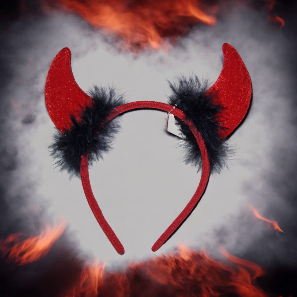 Обруч ріжки чортика на Хелловін 12 на 22 см червоний Київ - фото 1