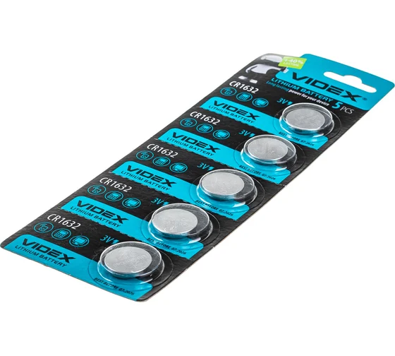 Батарейка CR1632 3V Videx, 5 шт для іграшок та електроніки Київ