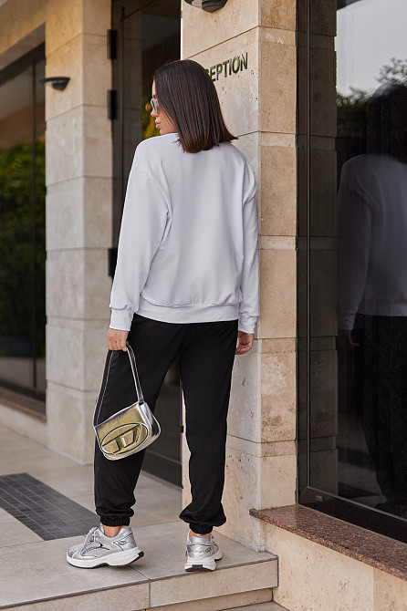 Спортивний жіночий костюм двонитка "Mason" | Норма і батал | Розпродаж моделі Чорний, 46-48 Київ - фото 4