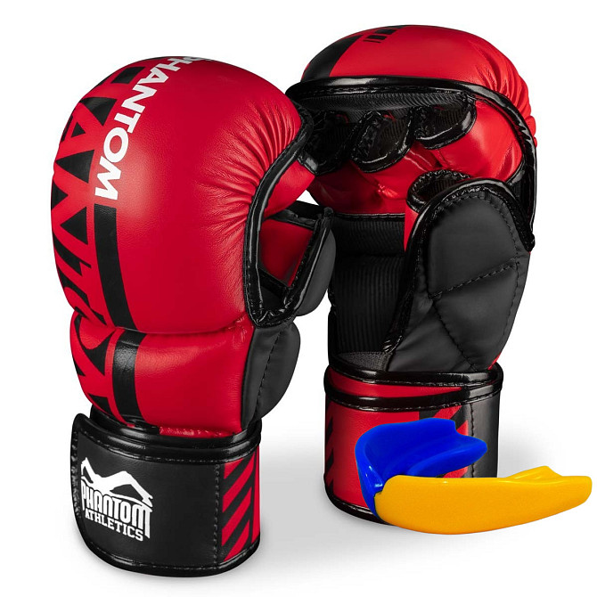 Рукавиці для ММА Phantom APEX Red L/XL (капа в подарунок)) Каменское - изображение 1