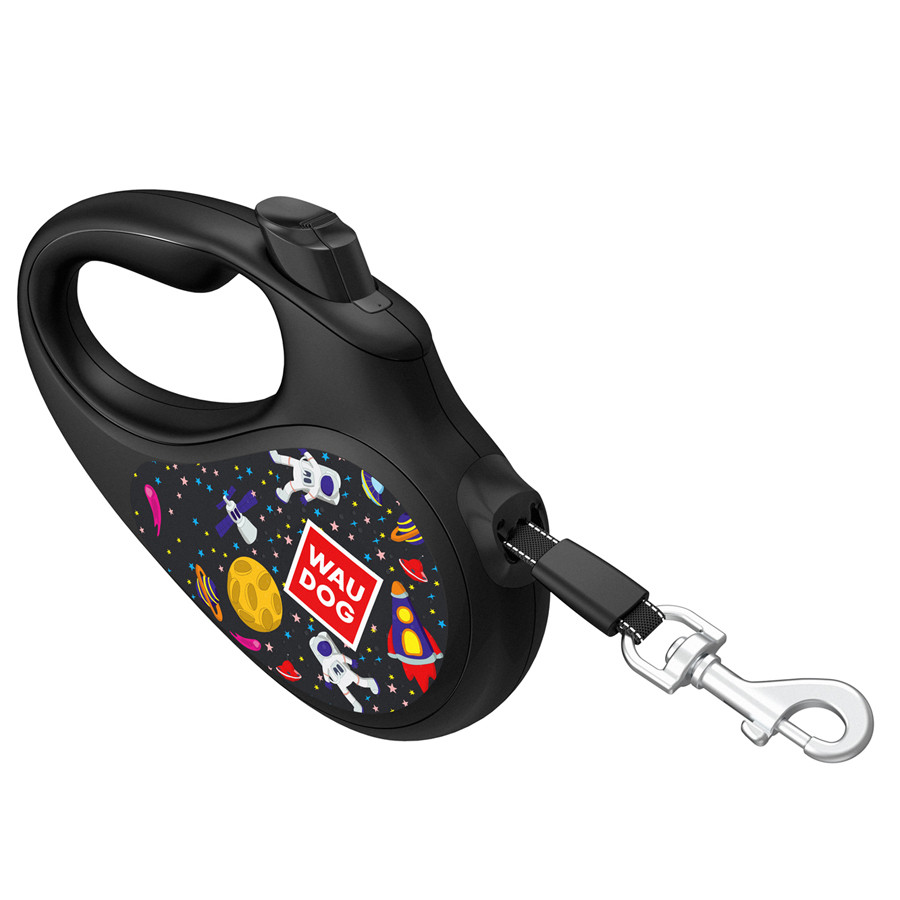 Повідець-рулетка для собак WAUDOG R-leash, малюнок "NASA", S, до 15 кг, 5 м, світловідбиваюча с Коломия - фото 4